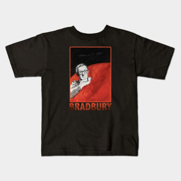 Ray Bradbury on Mars- Text Design Kids T-Shirt by ianoz